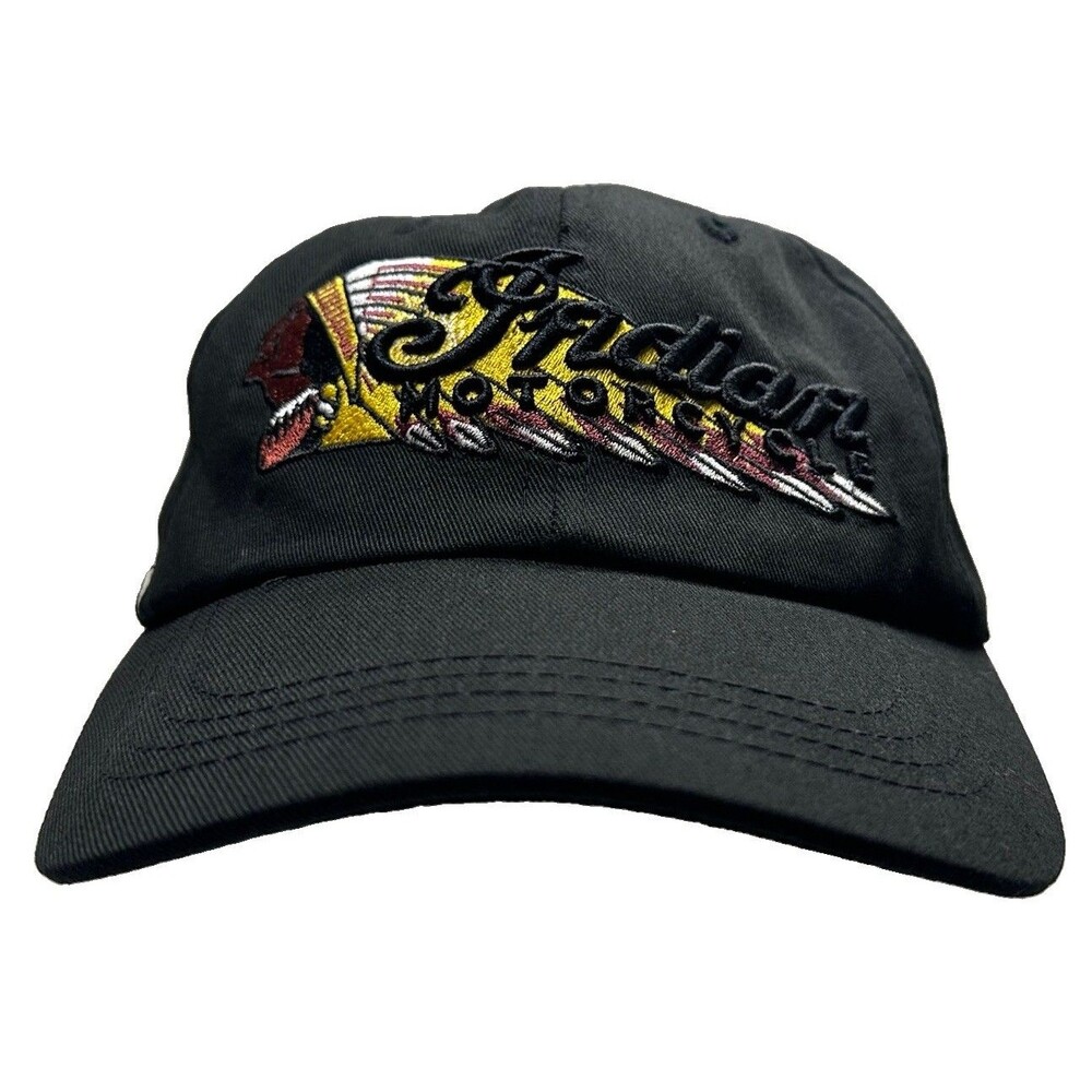 Indian Motorcycles Strapback Adjustable Hat Black OSFM